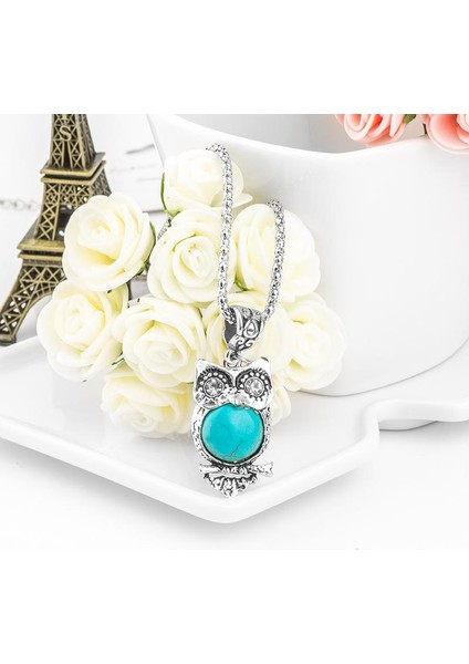 Turkuaz Taşlı Baykuş Triko Zincirli Ucu Kolye (Yurt Dışından) indirimleri