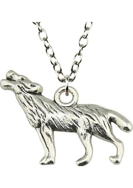 Wyısywg 1 Adet Metal Zincir Vintage El Yapımı Howl Kurt 26X20MM Kolye (Yurt Dışından)