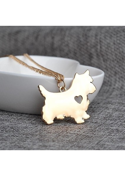 Noel Sevimli Hayvan Köpek Kalp Lover Memorial Pet Westie Köpekler Charm Kadın Erkek Köpek Aşk Takı Için Kolye (Yurt Dışından) modelleri