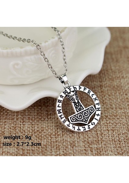 Supernatural Thor Hammer Iskandinav Thor Punk Viking Simli Kadın Erkek Kolye (Yurt Dışından)