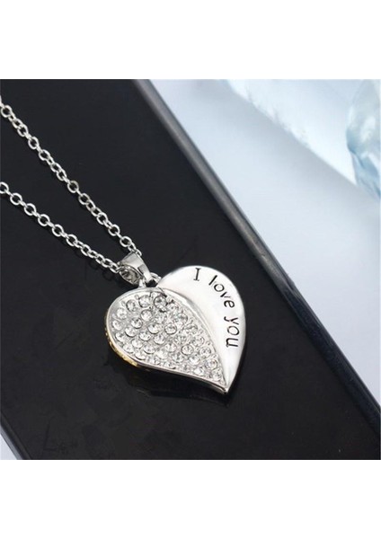 Taklidi Yazı Ekleme Aşk Kalp Kolye (Yurt Dışından)