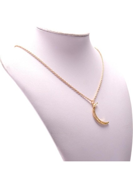 Lackingone Altın Kristal Ay , Hilal Ay , Uzun Boyun Kolye (Yurt Dışından) modelleri
