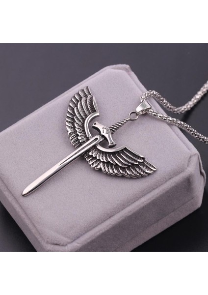 Kartal Kanatları ile Moda Vintage Kılıç Punk Gotik Rüzgar Kılıç Kolye (Yurt Dışından) fırsatları