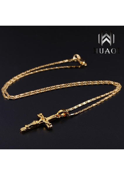 Huaqı Çapraz Erkek/kadın Takı Noel Trendy Haç Isa Zincir Kolye (Yurt Dışından) fırsatları