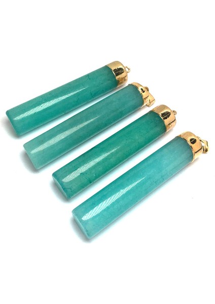 Doğal Silindirik Akik Charms Taş Unisex Küpe Zanaat Takı Yapımı Kolye (Yurt Dışından)