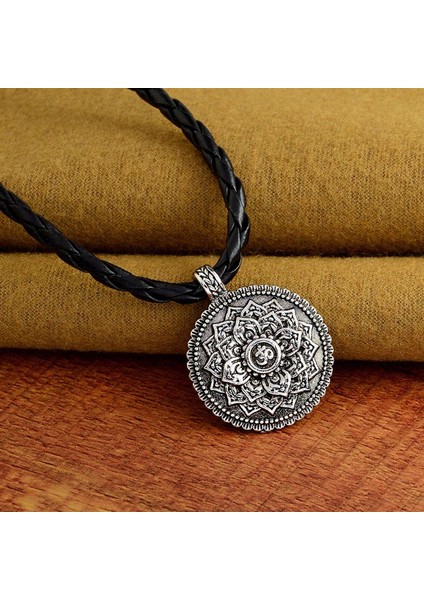 Om Lotus Mandala Madalyon Tibet Budist Meditasyon Takı Kolye (Yurt Dışından) modelleri