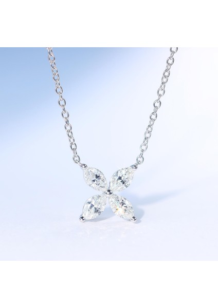 Büyüleyici Dört Yapraklı Yonca Kadınlar Için Kristal Kakma Nişan Düğün Zinciri Takı Kolye (Yurt Dışından)