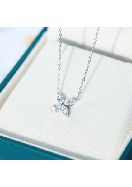 Büyüleyici Dört Yapraklı Yonca Kadınlar Için Kristal Kakma Nişan Düğün Zinciri Takı Kolye (Yurt Dışından) fiyatları