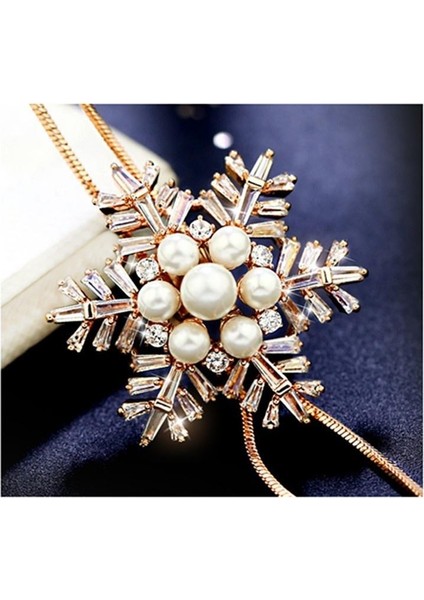 Gelin Nişan Kristal Rhinestone Kar Tanesi Kadın Düğün Güzel Takı Kolye (Yurt Dışından) modelleri