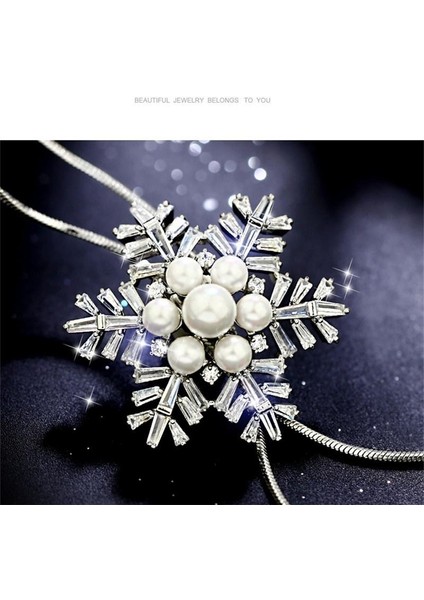 Gelin Nişan Kristal Rhinestone Kar Tanesi Kadın Düğün Güzel Takı Kolye (Yurt Dışından) fırsatları