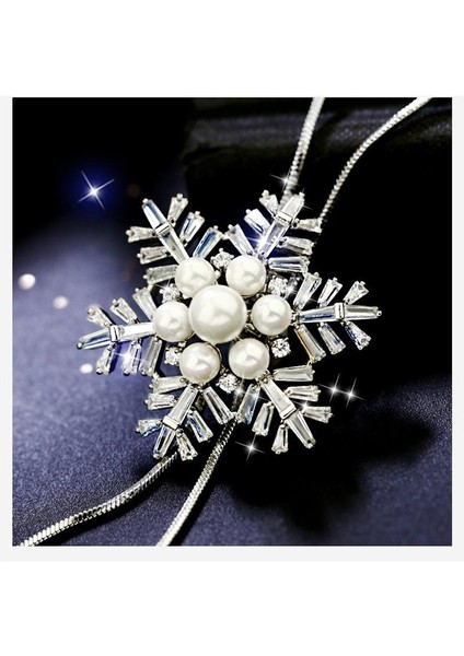 Gelin Nişan Kristal Rhinestone Kar Tanesi Kadın Düğün Güzel Takı Kolye (Yurt Dışından) indirimleri