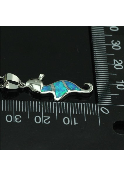Mavi Opals Denizatı Ucu Kolye (Yurt Dışından)