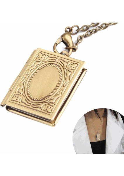 Retro Oyma Fotoğraf Çerçevesi Unisex Takı Kolye (Yurt Dışından)