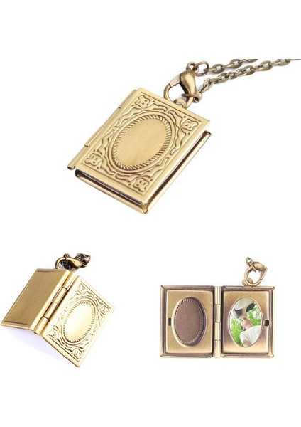 Retro Oyma Fotoğraf Çerçevesi Unisex Takı Kolye (Yurt Dışından) modelleri