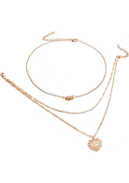 Basit Kadın Çok Katmanlı Kalp Rhinestones Kolye (Yurt Dışından) fiyatları