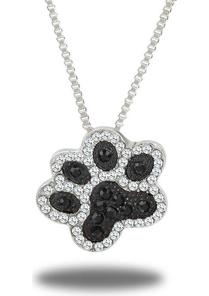Kişilik Kadın Metal Elmas Kristal Köpek Pençesi Kolye (Yurt Dışından)