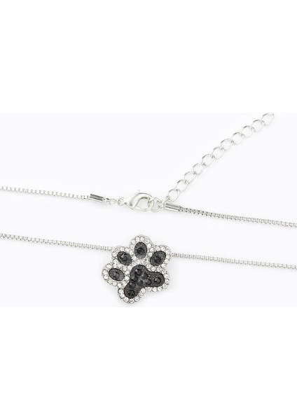 Kişilik Kadın Metal Elmas Kristal Köpek Pençesi Kolye (Yurt Dışından)
