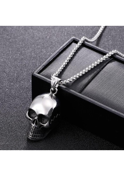 Moda Erkek Kafatası Lüks Vintage Korku Kolye (Yurt Dışından)