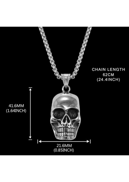 Moda Erkek Kafatası Lüks Vintage Korku Kolye (Yurt Dışından) modelleri