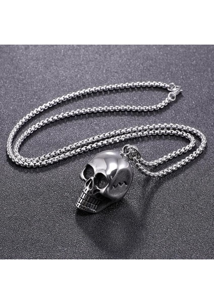 Moda Erkek Kafatası Lüks Vintage Korku Kolye (Yurt Dışından) fırsatları