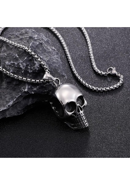 Moda Erkek Kafatası Lüks Vintage Korku Kolye (Yurt Dışından) indirimleri