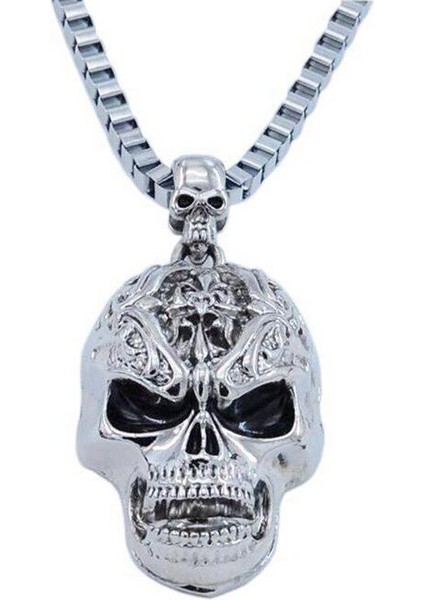 Punk Paslanmaz Çelik Kafatası Kazak Zinciri Erkekler Için Erkek Yeni Kolye (Yurt Dışından) fiyatları