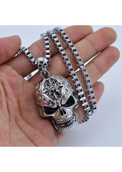 Punk Paslanmaz Çelik Kafatası Kazak Zinciri Erkekler Için Erkek Yeni Kolye (Yurt Dışından) modelleri