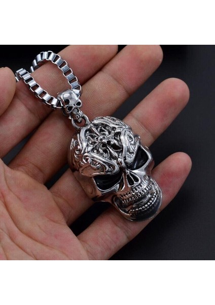 Punk Paslanmaz Çelik Kafatası Kazak Zinciri Erkekler Için Erkek Yeni Kolye (Yurt Dışından) fırsatları