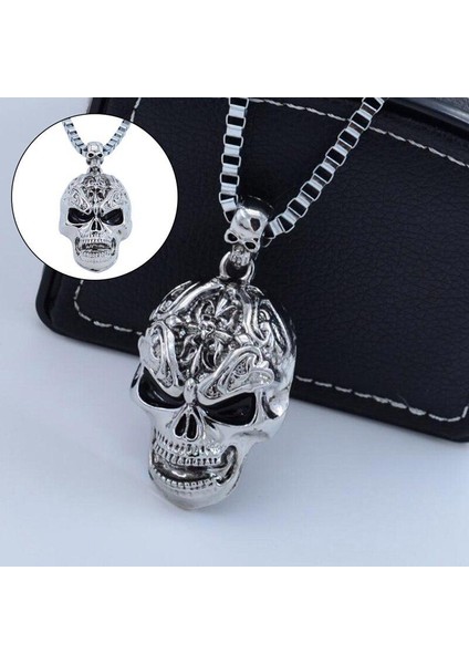 Punk Paslanmaz Çelik Kafatası Kazak Zinciri Erkekler Için Erkek Yeni Kolye (Yurt Dışından) indirimleri