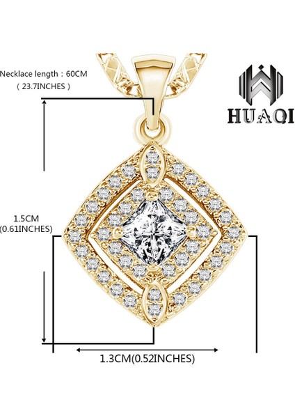 Huaqı Lüks Kübik Damla Moda Takı I Diamante Kakma Tam Kristaller Kolye (Yurt Dışından) modelleri