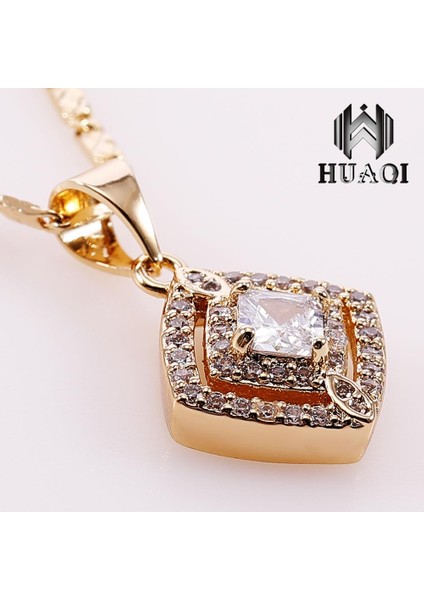 Huaqı Lüks Kübik Damla Moda Takı I Diamante Kakma Tam Kristaller Kolye (Yurt Dışından) fırsatları