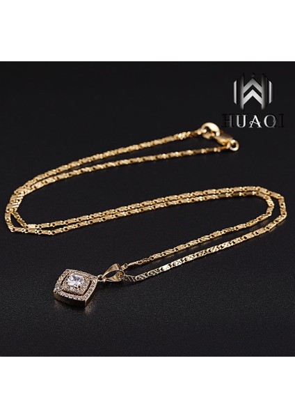 Huaqı Lüks Kübik Damla Moda Takı I Diamante Kakma Tam Kristaller Kolye (Yurt Dışından) indirimleri