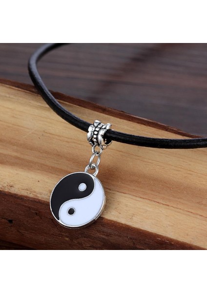 Yeni Retro Yin ve Yang Moda Basit Erkek Deri Kolye (Yurt Dışından)