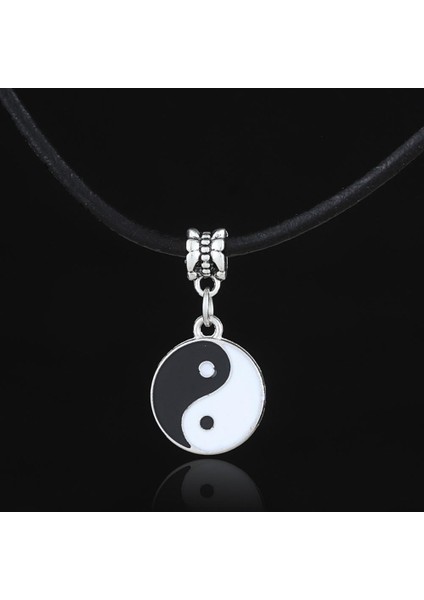 Yeni Retro Yin ve Yang Moda Basit Erkek Deri Kolye (Yurt Dışından)