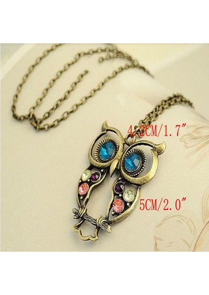 Xy Pondes Lady Mavi Gözlü Baykuş Uzun Zincir Süveter Kolye (Yurt Dışından) fiyatları