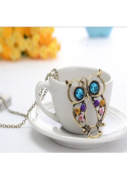 Xy Pondes Lady Mavi Gözlü Baykuş Uzun Zincir Süveter Kolye (Yurt Dışından) indirimleri