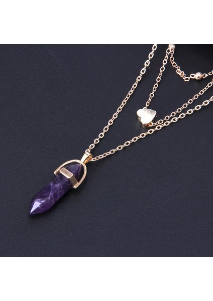 Kristal Kuvars Şifa Noktası 7 Çakra Taşı Çok Katmanlı Opals Kolye (Yurt Dışından)