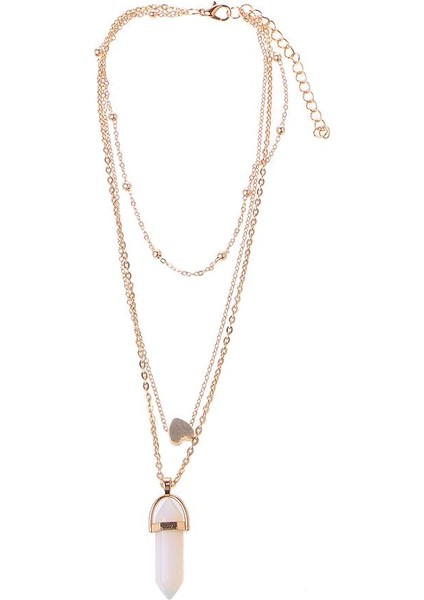 Kristal Kuvars Şifa Noktası 7 Çakra Taşı Çok Katmanlı Opals Kolye (Yurt Dışından) fiyatları