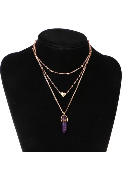 Kristal Kuvars Şifa Noktası 7 Çakra Taşı Çok Katmanlı Opals Kolye (Yurt Dışından) fırsatları