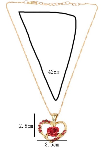 Altın Kaplama Kalp Şeklinde Yakut Gül Aşk Romantik Lüks Yıldönümü Kolye (Yurt Dışından) fırsatları