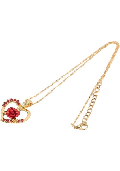 Altın Kaplama Kalp Şeklinde Yakut Gül Aşk Romantik Lüks Yıldönümü Kolye (Yurt Dışından) indirimleri
