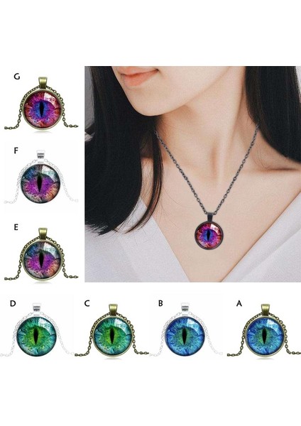 Kadın Kaplama Cabochon Takı Ejderha Kedi Gözü I Charm Moda Kolye (Yurt Dışından)
