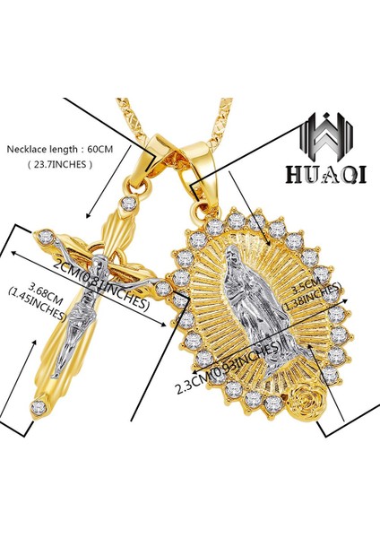 Huaqı Meryem Ana + Haç Inrı Haç Isa Parçası Kolye (Yurt Dışından) modelleri