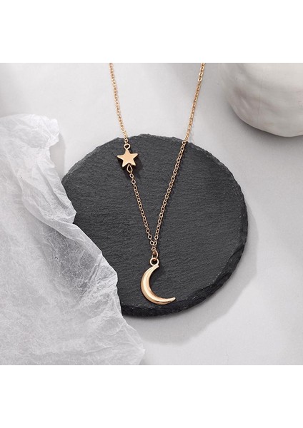 Romantik Ay Yıldız Kadın Klavikula Büyüleyici Mizaç Takı Kadınlar Için Kız Arkadaşı Sevgililer Günü Gi Kolye (Yurt Dışından)