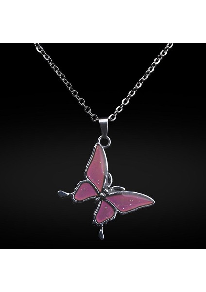 Kelebek Paslanmaz Çelik Sıcaklık Kontrolü Renk Değişimi Zinciri Mücevherat Kolye (Yurt Dışından) fırsatları