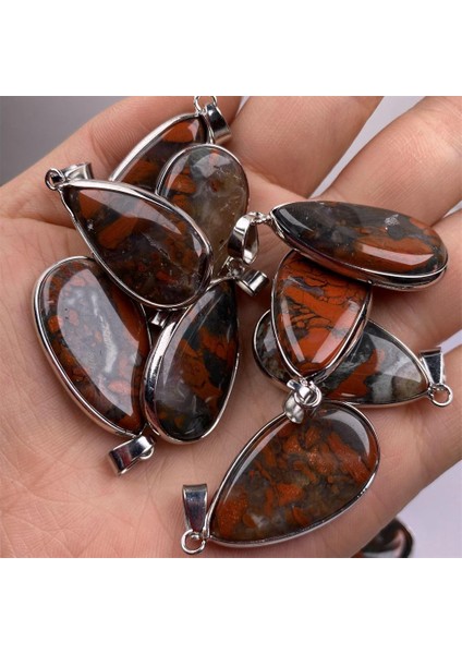 Damla Şekli Afrika Bloodstone Romantik Takılar Taş Halhal Dikiş El Sanatları Takı Yapımı Kolye (Yurt Dışından) fırsatları