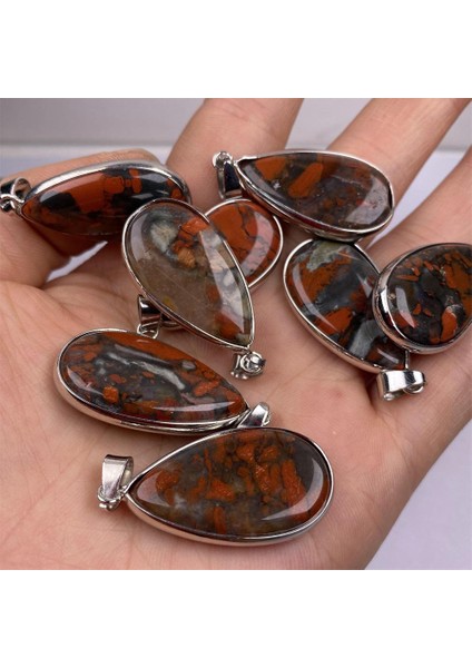 Damla Şekli Afrika Bloodstone Romantik Takılar Taş Halhal Dikiş El Sanatları Takı Yapımı Kolye (Yurt Dışından) indirimleri