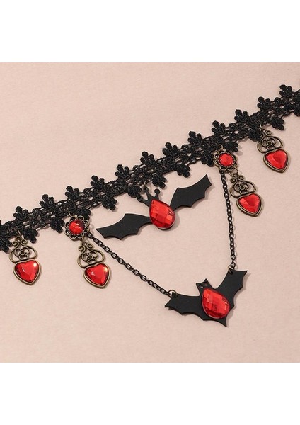 Collares Cadılar Bayramı Dantel Gerdanlık Yarasa Kristal Chokers ve Bildirimi Takı Kolye (Yurt Dışından) fırsatları