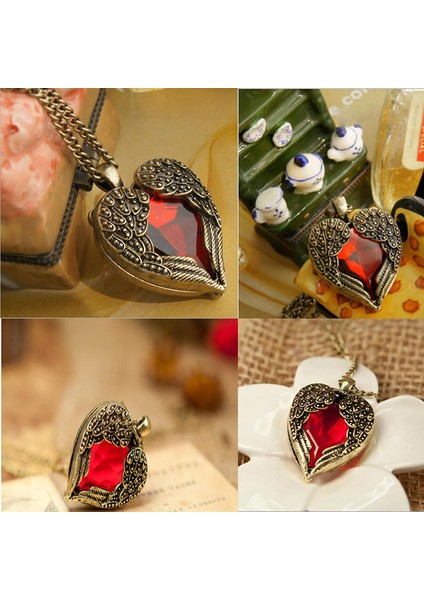 Xy Trendy Charming Red Heart Haped Wings & Moda Kadın I Kolye (Yurt Dışından)