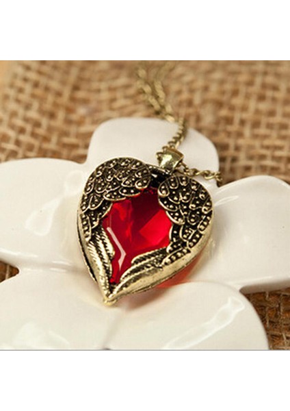 Xy Trendy Charming Red Heart Haped Wings & Moda Kadın I Kolye (Yurt Dışından)